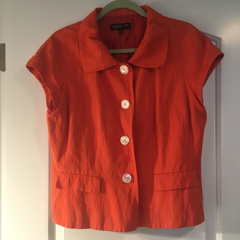 Bright orange suit jacket